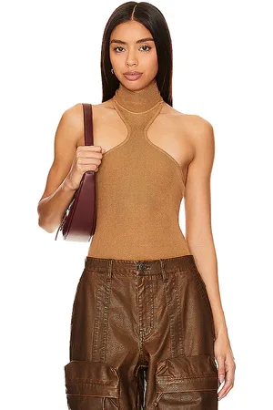 superdown Body kallie halter en color bronce talla L en - Tan. Talla L (también en M, S, XS).