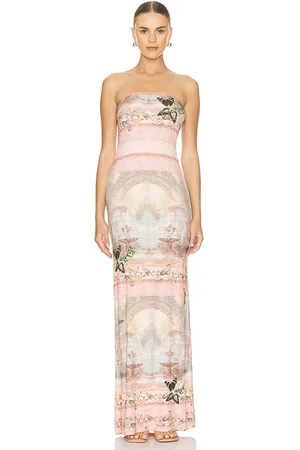 ALICE+OLIVIA Maxidress sin tirantes delora en color rose talla 10 en - Rose. Talla 10 (también en 12).