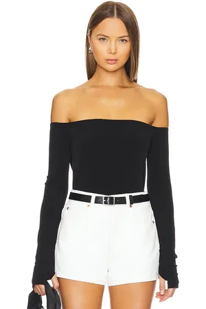Norma Kamali Long sleeve off shoulder top en color talla L en - Black. Talla L (también en M, S, XS, XXS).