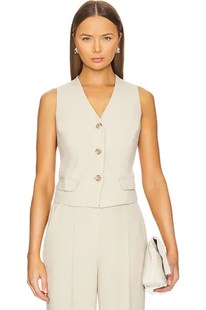 Spanx Chaleco de crepé en color beige talla XL/1X en - Beige. Talla XL/1X (también en XS).