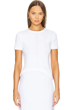 Goldie Estelle Camiseta de canalé de algodón short sleeve en color talla XL en - White. Talla XL (también en L, XS).