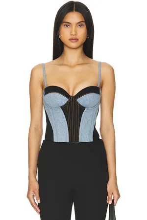 FLEUR DU MAL Two toned denim bustier en color denim claro talla 10 en - Denim-Light. Talla 10 (también en 4, 6, 8
