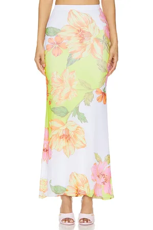 AFRM Falda maxi cara en color verde talla L en - Green. Talla L (también en S, XL, XS, XXS).