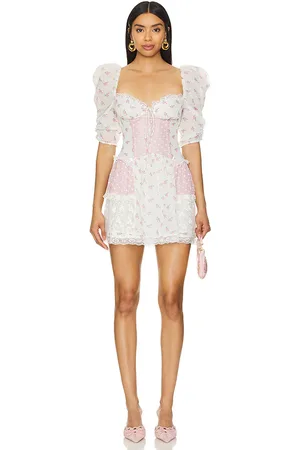 For Love & Lemons Minivestido francine en color talla XL en - Pink. Talla XL (también en XS).