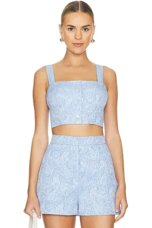 Amanda Uprichard Spade top en color azul talla L en - Blue. Talla L (también en M, S).