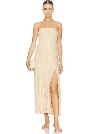 MISA Vestido midi aicha en color beige talla L en - Beige. Talla L (también en M, S, XL).