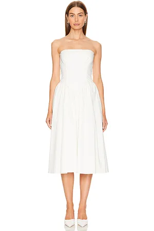 Amanda Uprichard Vestido sin tirantes holland en color talla L en - White. Talla L (también en M, S, XL, XS).