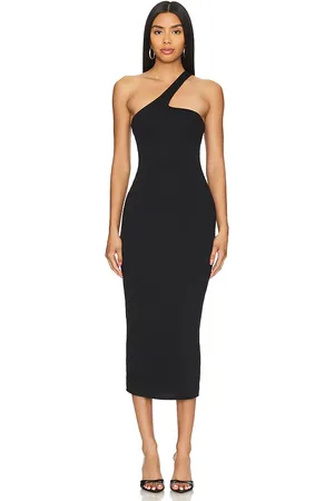 AFRM Vestido midi sloane en color negro talla L en - Black. Talla L (también en S).