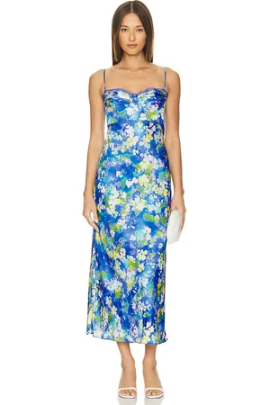ASTR Vestido midi florianne en color royal talla XS en - Royal. Talla XS (también en L).