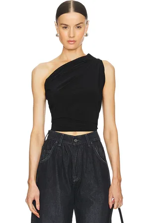 Norma Kamali One shoulder peasant top en color talla XL en - Black. Talla XL (también en L, XS, XXS).