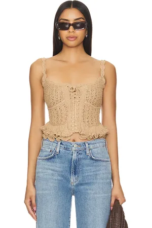 MAJORELLE Taissa corset top en color neutral talla L en - Neutral. Talla L (también en M).