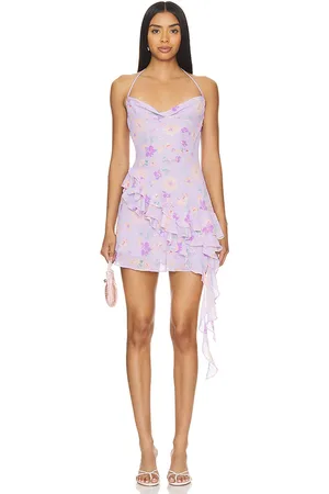 MAJORELLE Vestido tiziana mini en color morado talla L en - Purple. Talla L (también en S, XL, XS).