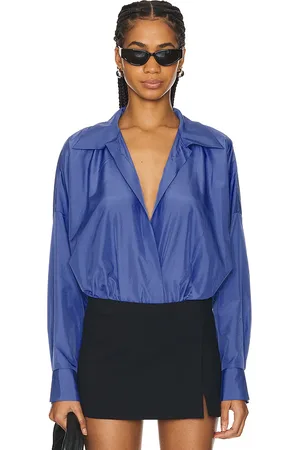 Norma Kamali Body super oversized boyfriend shirt en color azul talla S en - Blue. Talla S (también en XS, XXS).