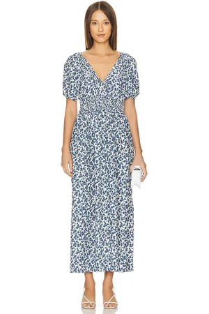FAITHFULL THE BRAND Vestido midi valras en color azul talla S en - Blue. Talla S (también en XS).
