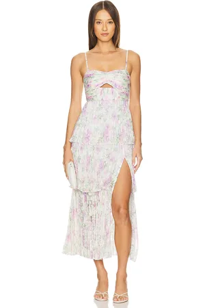ASTR Vestido midi emmi en color lavanda talla L en - Lavender. Talla L (también en M).