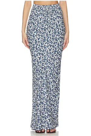 FAITHFULL THE BRAND Falda maxi menton en color azul talla S en - Blue. Talla S (también en XS).