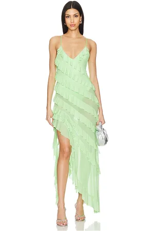 AFRM Vestido midi vienna en color hierbabuena talla 3X en - Mint. Talla 3X (también en L, S).