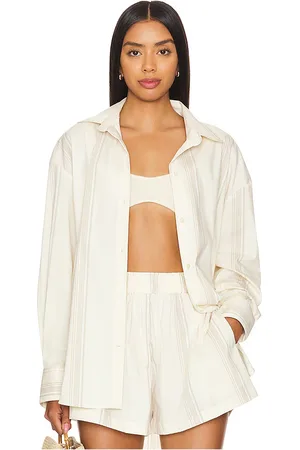 FAITHFULL THE BRAND Camisa en vau en color crema talla M en - Cream. Talla M (también en S, XS).