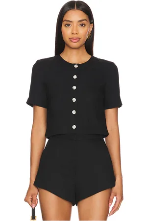 Amanda Uprichard X revolve braswell top en color talla L en - Black. Talla L (también en M, XL, XS).