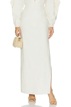 Andrea Iyamah Falda lino corset en color blanco talla M en - White. Talla M (también en S, XL/1X, XS, XXL/2X).