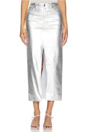 Lovers And Friends Falda naomi maxi en color metálico talla M en - Metallic Silver. Talla M (también en S, XS, XX