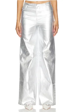 Lovers And Friends Pantalón naomi en color metálico talla M en - Metallic Silver. Talla M (también en S, XS, XXS)
