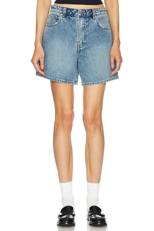 GRLFRND Tiro medio largo mamá corto reggie en color denim-medium talla 23 en - Denim-Medium. Talla 23 (también en 32).