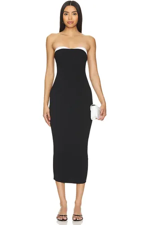 MAJORELLE Vestido midi mina en color talla L en - Black. Talla L (también en M, S).