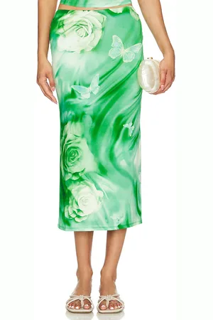 Lovers And Friends Falda zura midi en color verde talla L en - Green. Talla L (también en M, S, XL, XS).