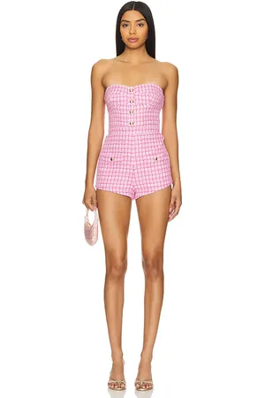 Amanda Uprichard X revolve kiko romper en color rosado talla L en - Pink. Talla L (también en XL).