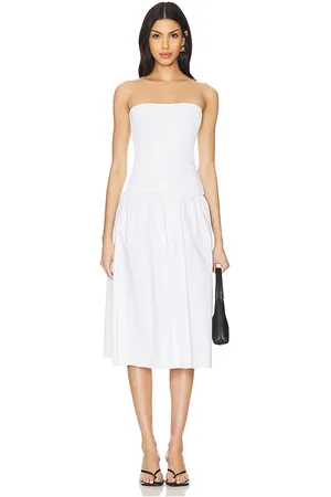 WeWoreWhat Vestido midi en color talla L en - White. Talla L (también en M, S, XL, XS, XXS).