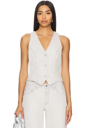 AGOLDE Chaleco heller en color gris claro talla M en - Light Grey. Talla M (también en S, XS).