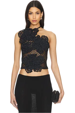 Cult Gaia Top ganchillo nazanin en color talla L en - Black. Talla L (también en S, XL, XS).