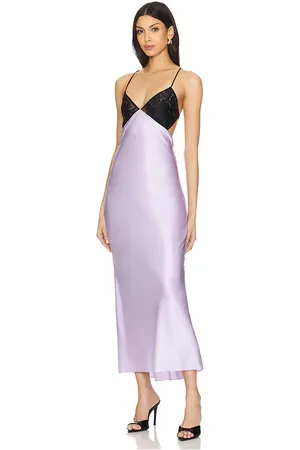 The Sei Vestido midi bias en color lavanda talla 10 en - Lavender. Talla 10 (también en 8).