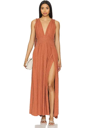 Free People Maxivestido free-est selena en color marrón talla M en - Brown. Talla M (también en S, XL).