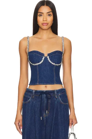 superdown Ash bustier top en color denim-dark talla M en - Denim-Dark. Talla M (también en XS).