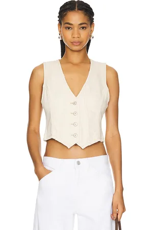 Free People Chaleco tate en color ivory talla M en - Ivory. Talla M (también en XL).