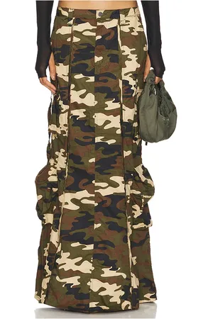 AFRM Falda midi cassie en color militar talla 24 en - Army. Talla 24 (también en 25).