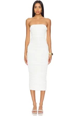 SER.O.YA Vestido midi sin tirantes martha en color talla L en - White. Talla L (también en M, XL, XXL).