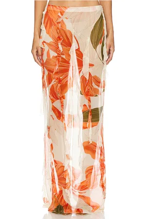 Retrofete Falda maxi sybil en color naranja talla M en - Orange. Talla M (también en S).