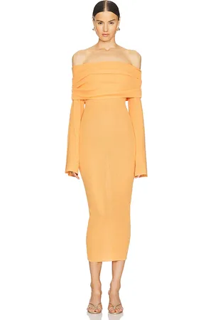 SER.O.YA Vestido midi tallulah en color naranja talla M en - Orange. Talla M (también en S).