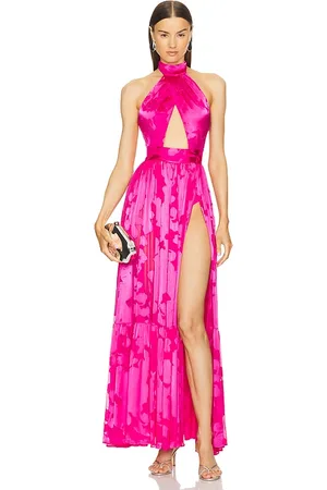 Michael Costello Vestido largo carolina en color rosado talla L en - Pink. Talla L (también en M, S, XL, XS, XXS)