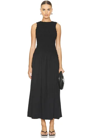 The Wolf Gang Vestido midi marisol en color negro talla M en - Black. Talla M (también en S, XS).