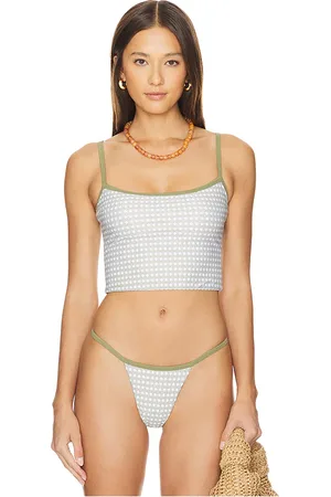 FAITHFULL THE BRAND Top corto manon en color verde oliva talla M en - Olive. Talla M (también en S