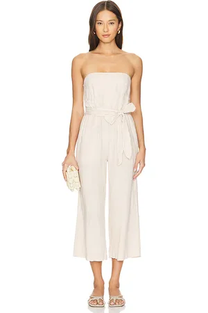 Bella Dahl Strapless smocked back jumpsuit en color beige talla L en - Beige. Talla L (también en M).