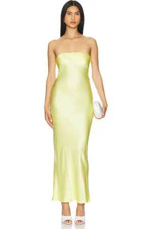 SNDYS Vestido midi sin tirantes angel en color talla L en - Yellow. Talla L (también en XL, XXL).