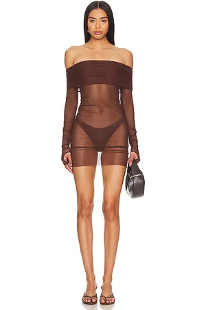 Bananhot Minivestido lena en color chocolate talla L en - Chocolate. Talla L (también en M).