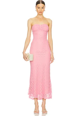 Bardot Vestido midi sin tirantes adoni en color talla 10 en - Pink. Talla 10 (también en 12, 6, 8).