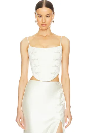 Sau Lee Nadia corset top en color blanco talla 0 en - White. Talla 0 (también en 4, 6).