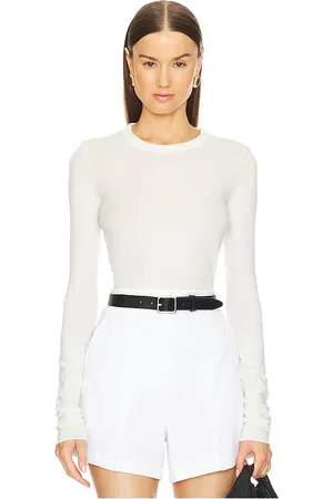 Cotton Citizen Marbella long sleeve top en color ivory talla L en - Ivory. Talla L (también en M, S, XS).